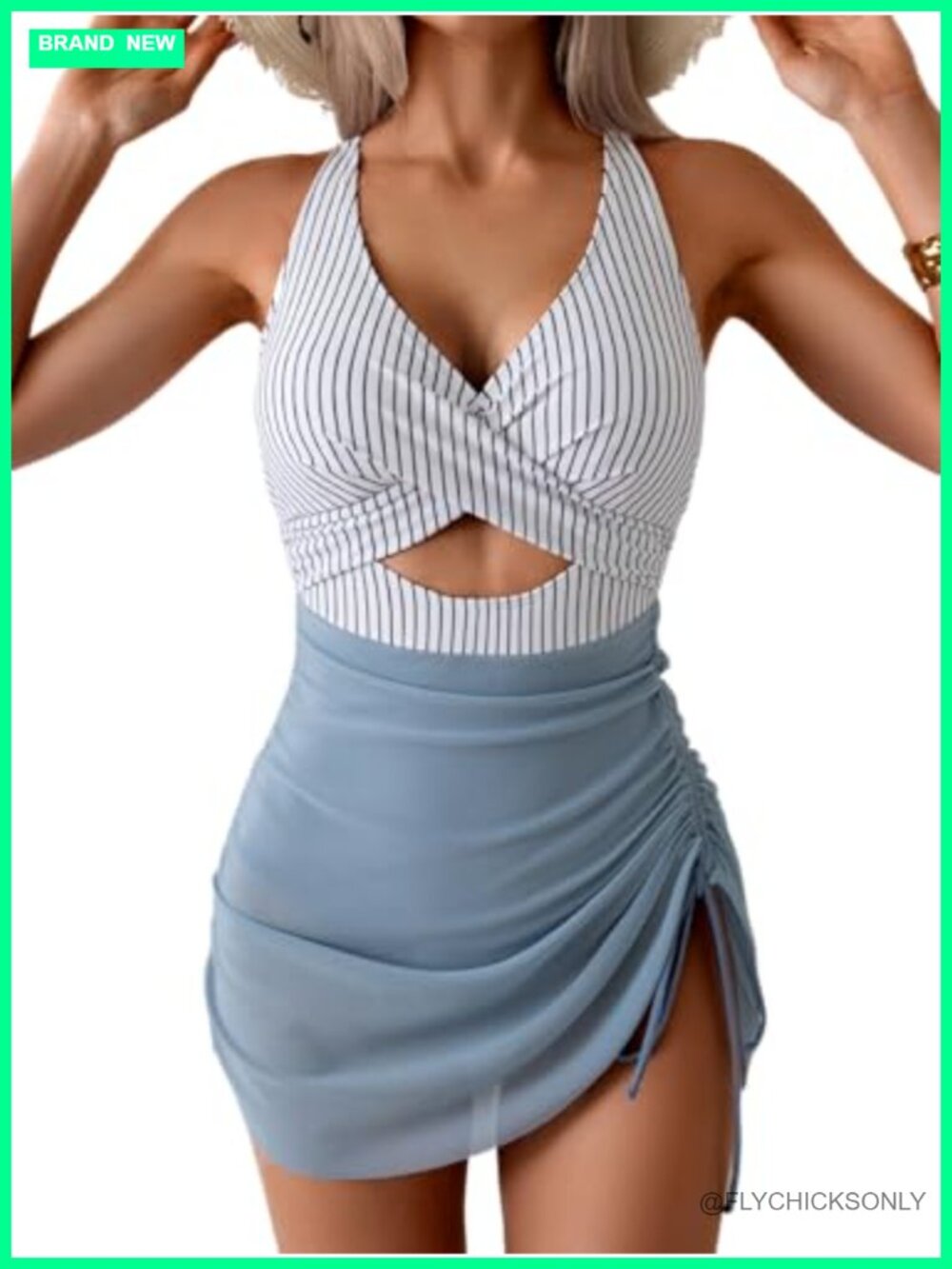 Women's Tummy Control Swim Dress Full Coverage Mesh Skirt One-Piece